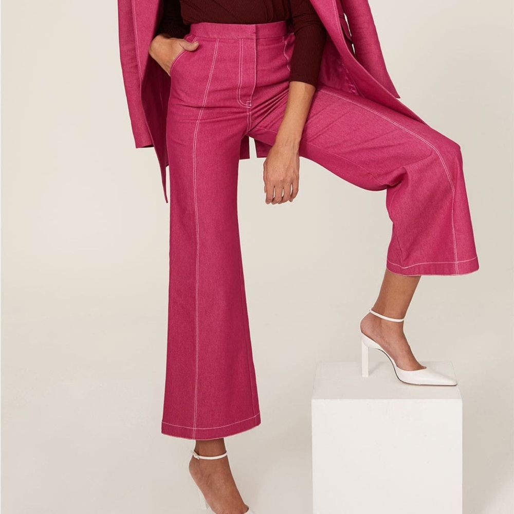 Thebe Magugu pink wide leg pants